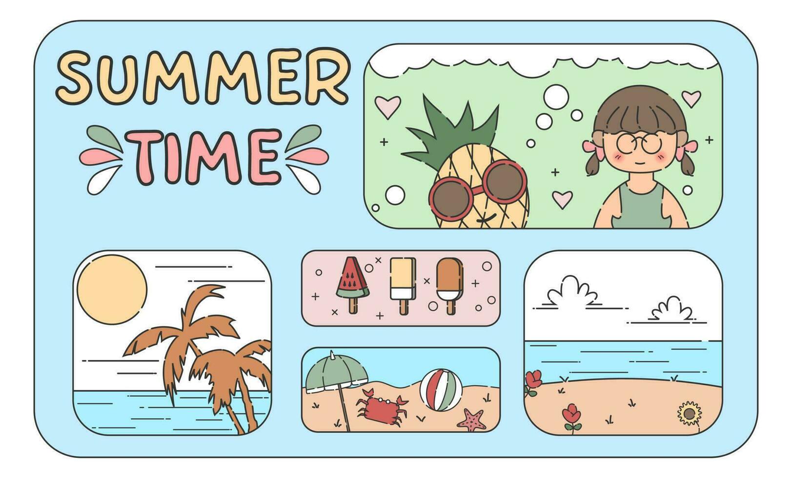 Summer time background vector illustration .