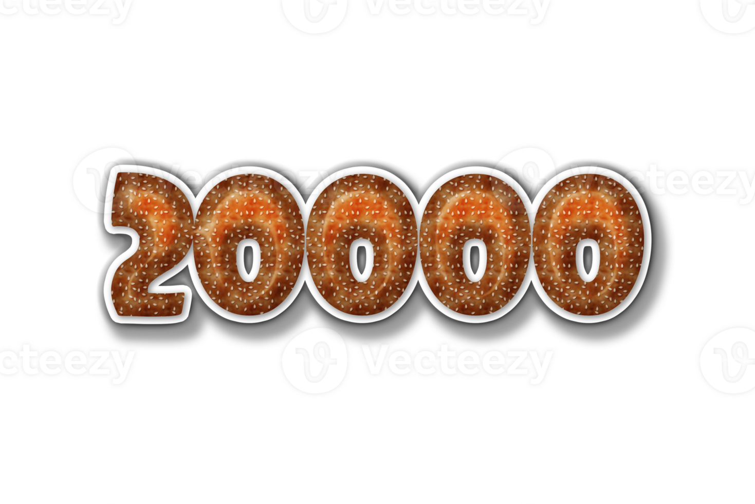 20000 subscribers celebration greeting Number with burger design png