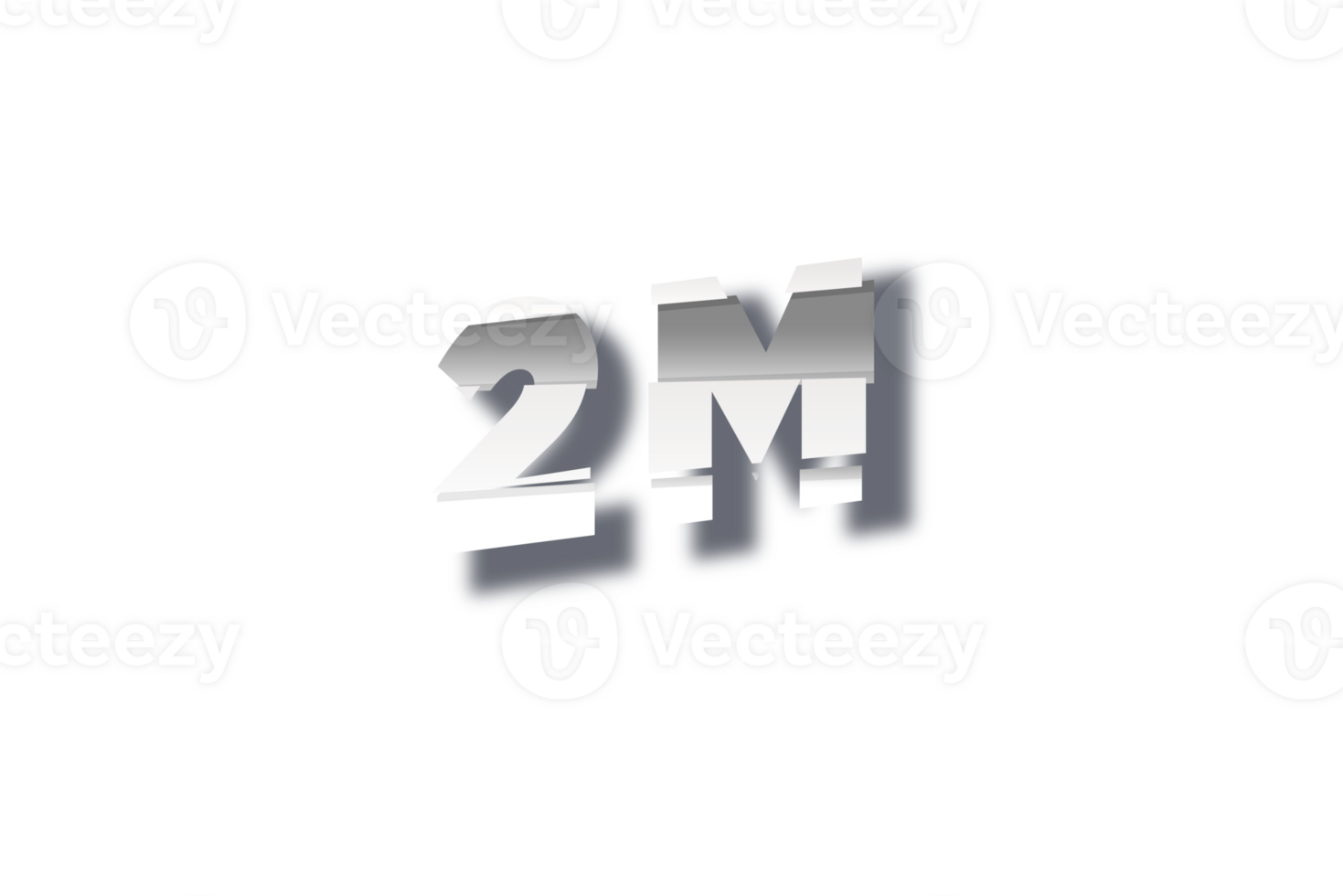 2 million subscribers celebration greeting Number with cutting design png