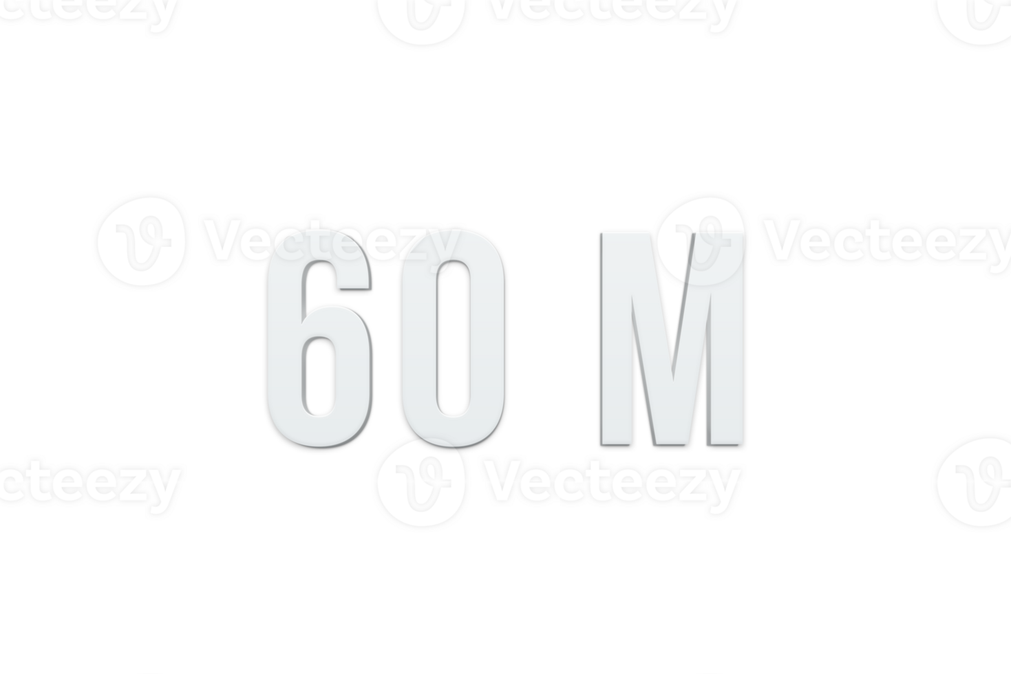 60 million subscribers celebration greeting Number with minimal design png