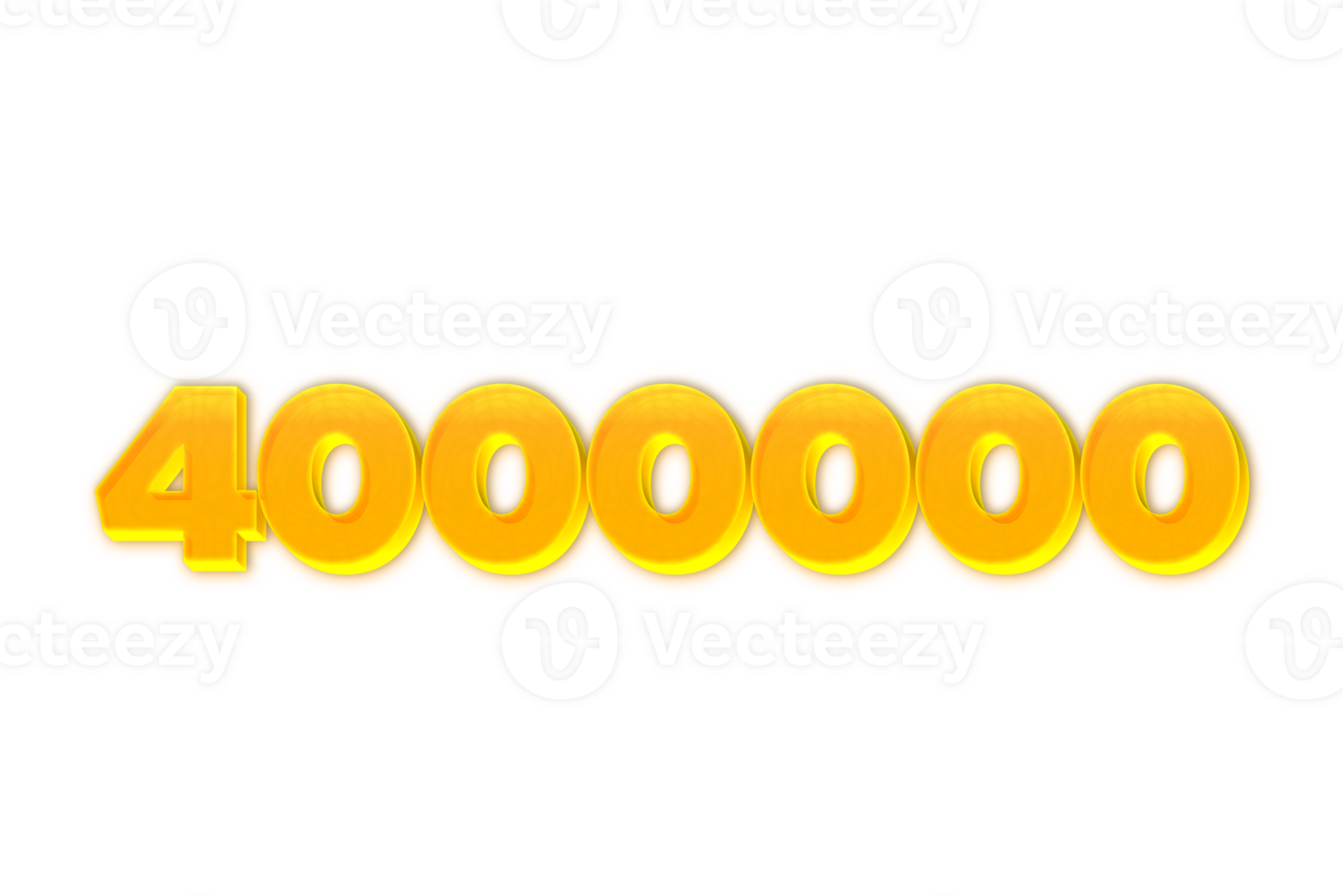 4000000 subscribers celebration greeting Number with yellow design png
