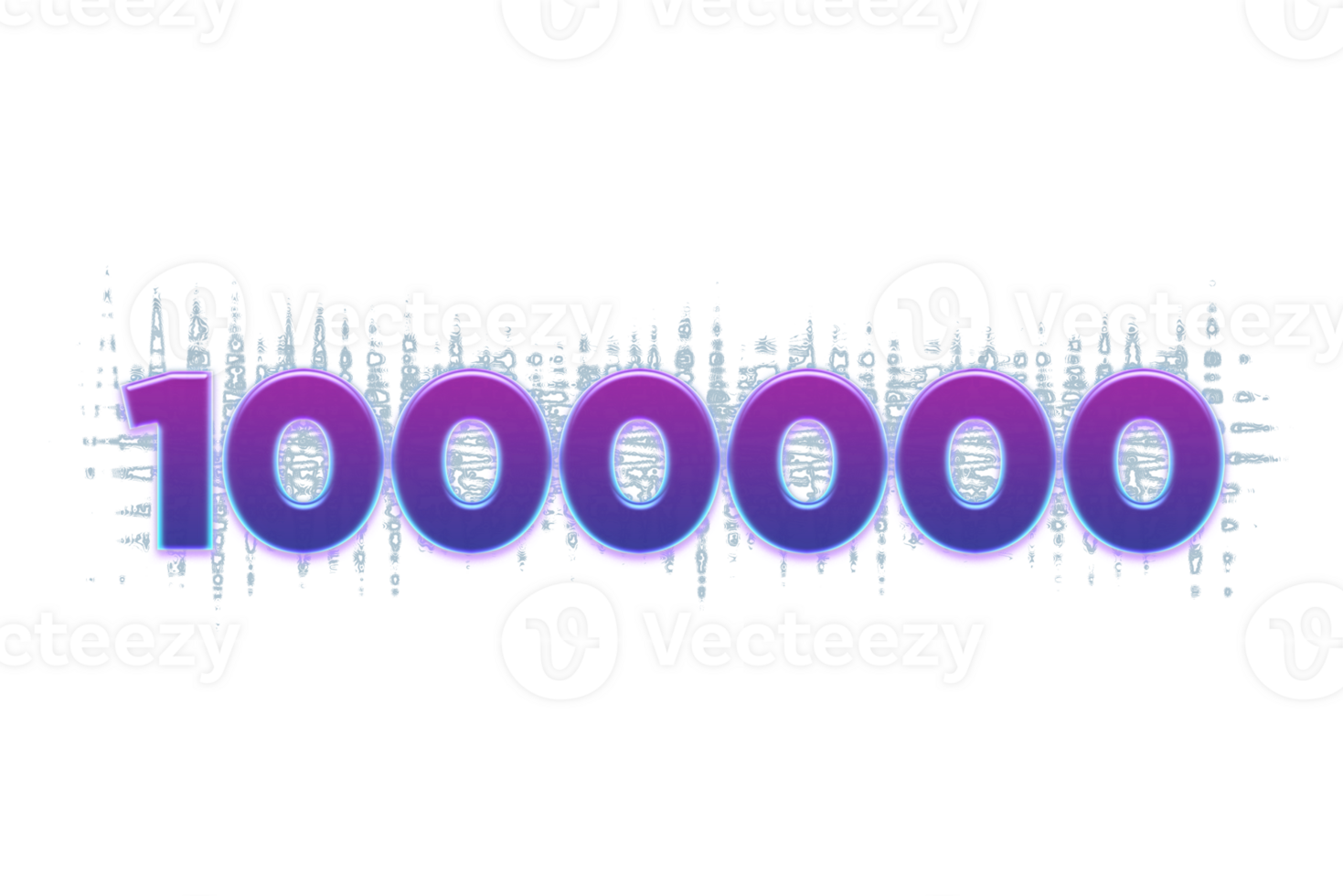 1000000 subscribers celebration greeting Number with purple glowing design png