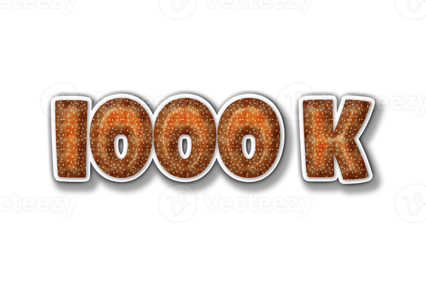 1000 k subscribers celebration greeting Number with burger design png