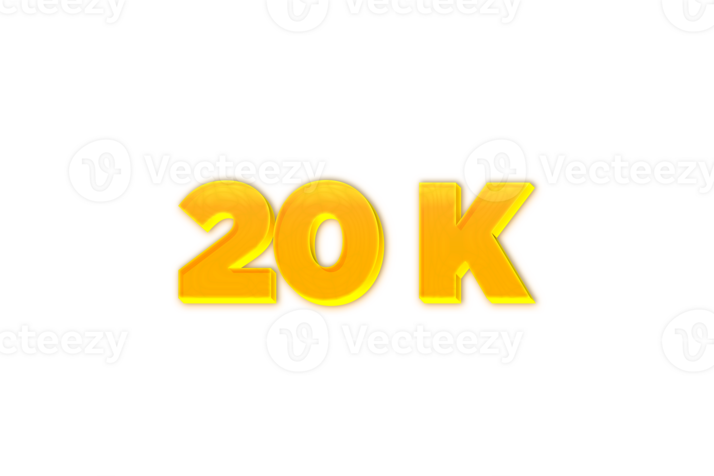 20 k subscribers celebration greeting Number with yellow design png
