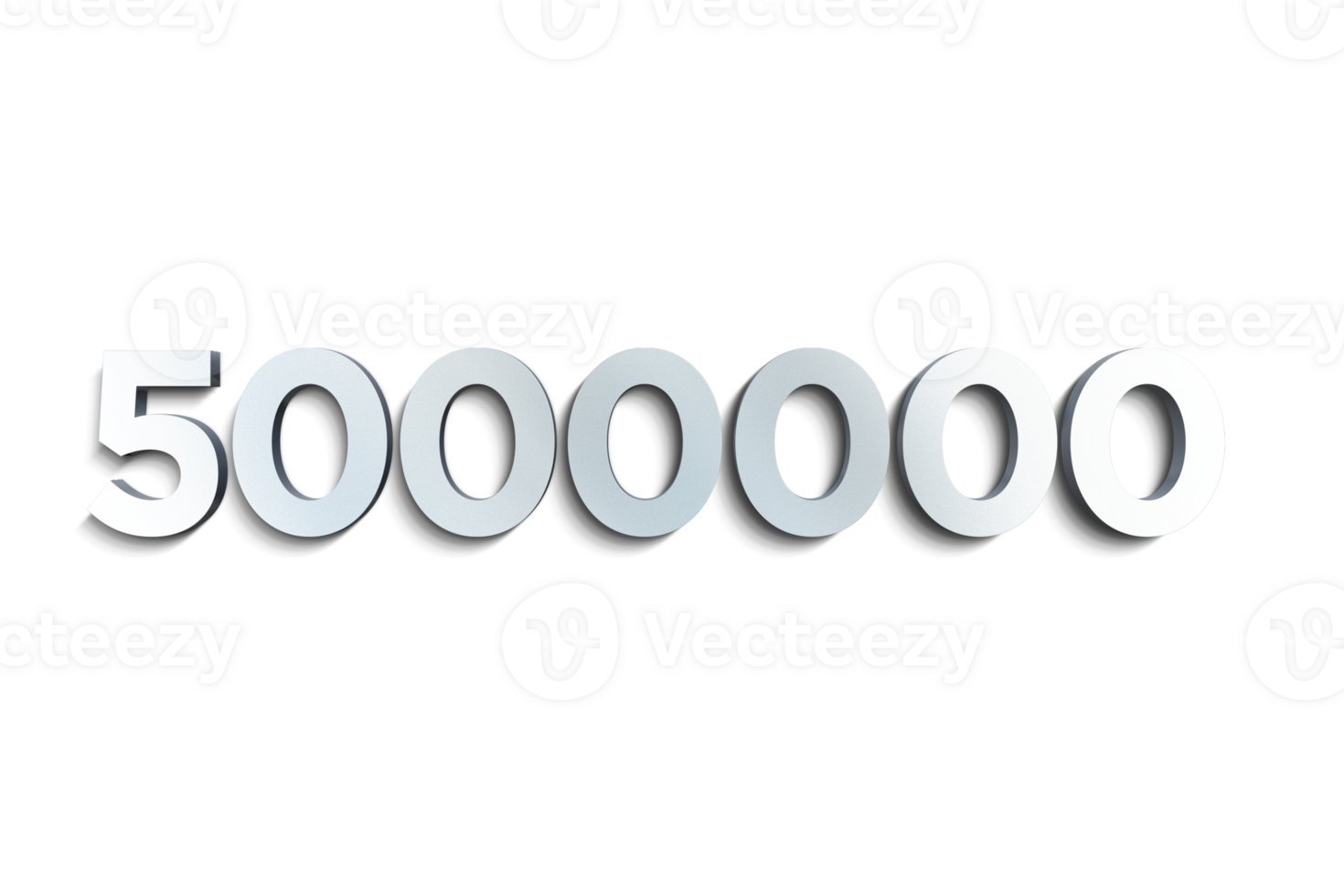 5000000 subscribers celebration greeting Number with steel design png