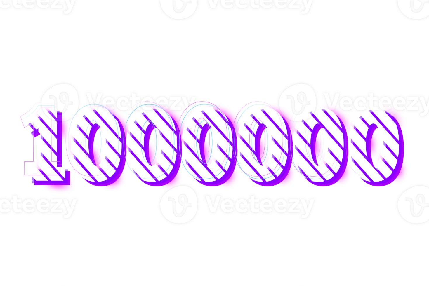 1000000 subscribers celebration greeting Number with strips design png