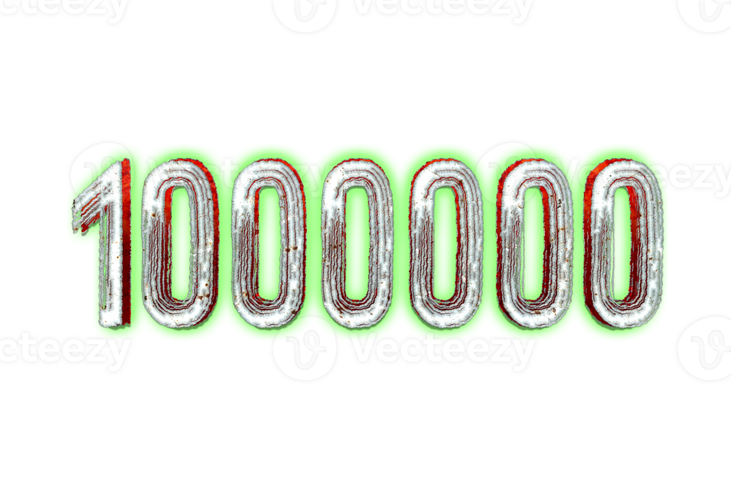 1000000 subscribers celebration greeting Number with horror design png