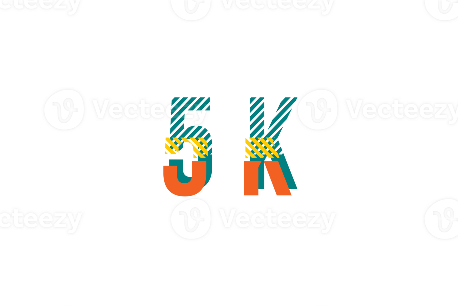 5 k subscribers celebration greeting Number with strips design png