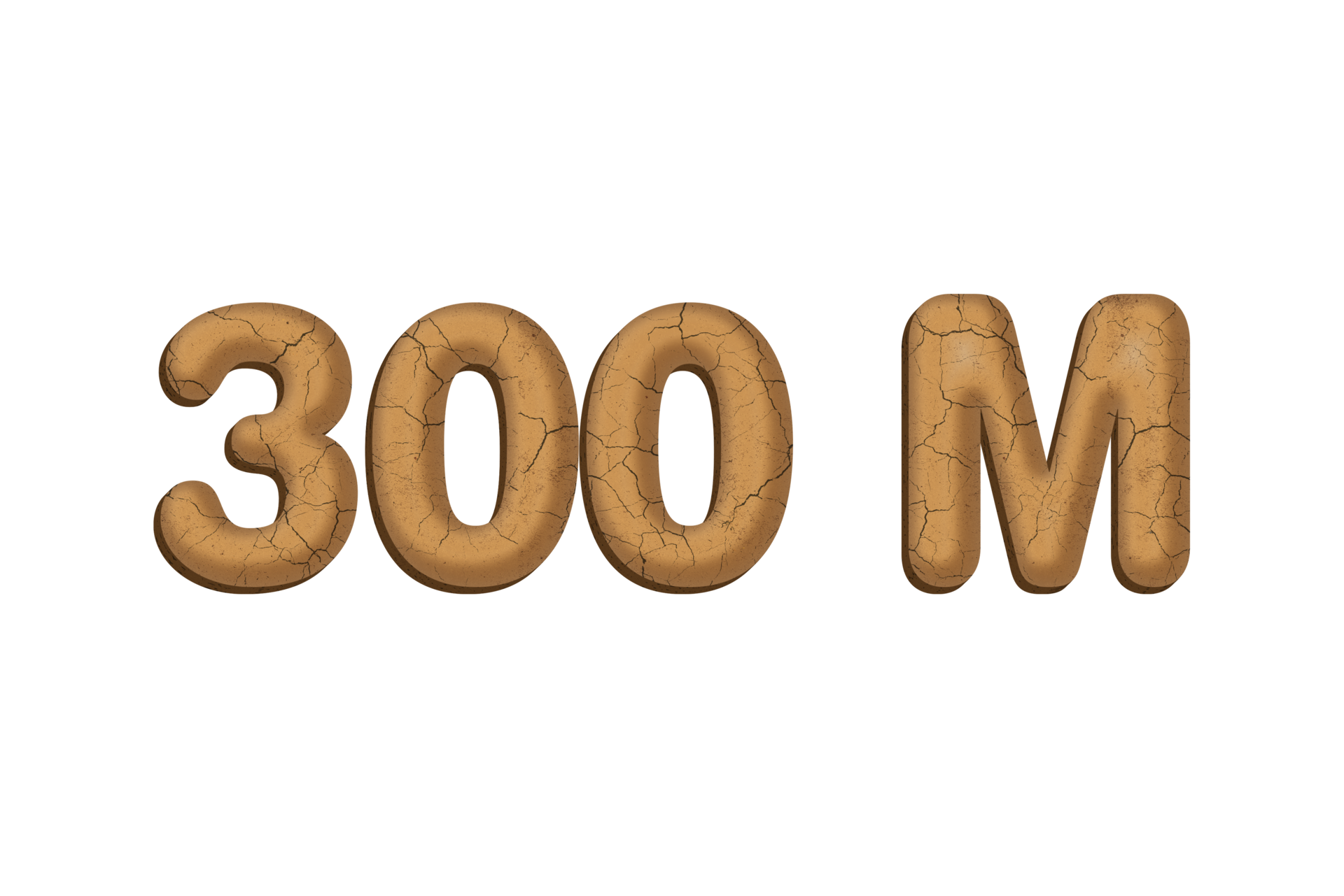 300 Million Subscribers Celebration Greeting Number With Mud Design 