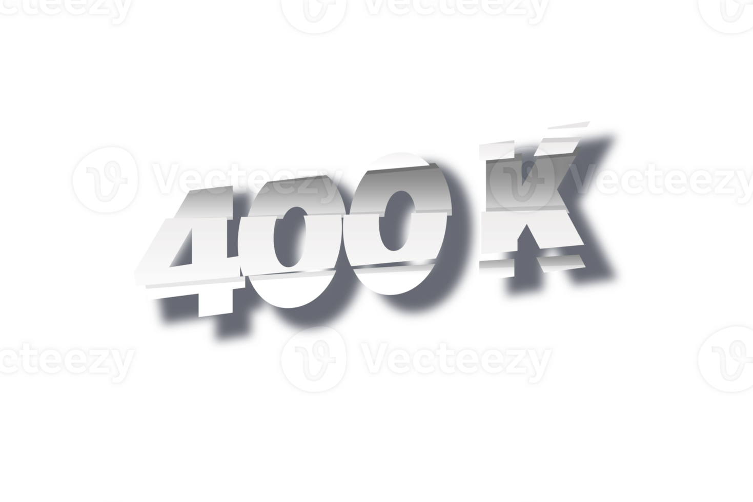 400 k subscribers celebration greeting Number with cutting design png