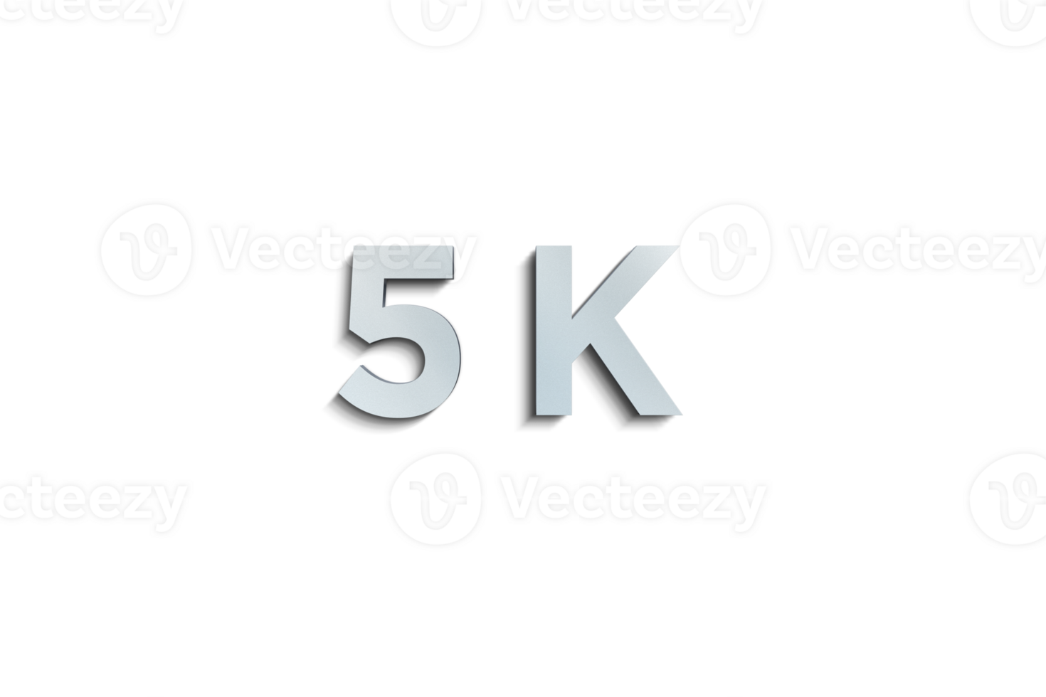 5 k subscribers celebration greeting Number with steel design png