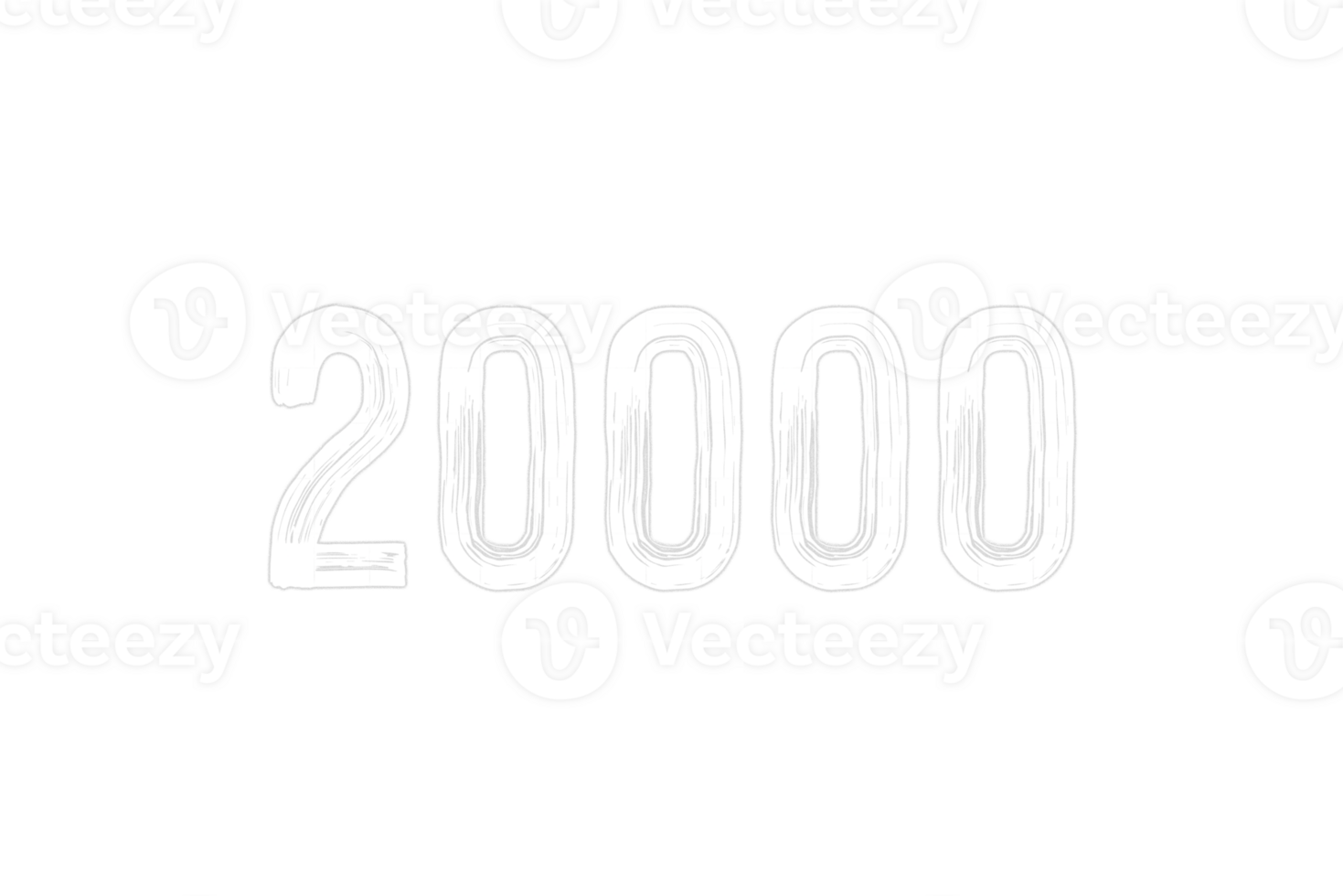 20000 subscribers celebration greeting Number with chalk design png