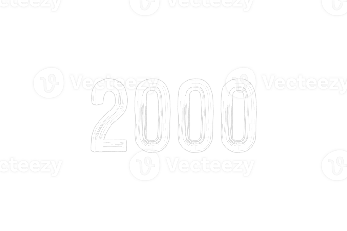 2000 subscribers celebration greeting Number with chalk design png