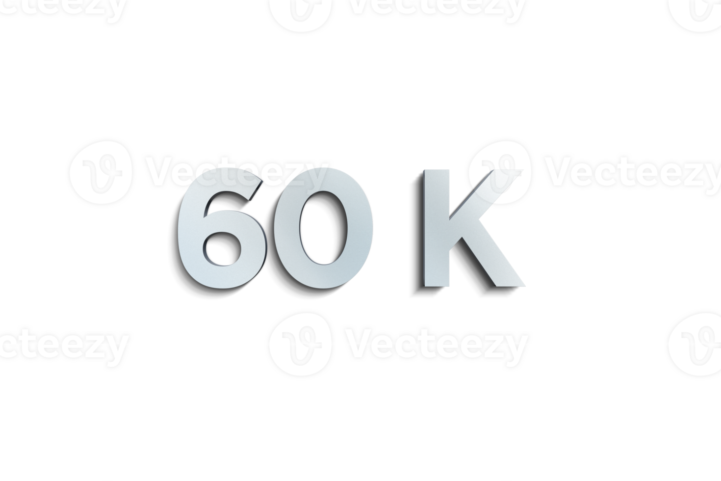 60 k subscribers celebration greeting Number with steel design png