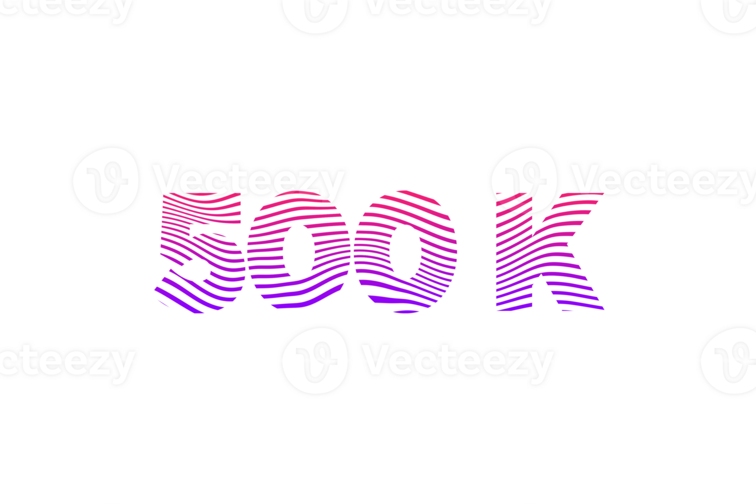 500 k subscribers celebration greeting Number with waves design png