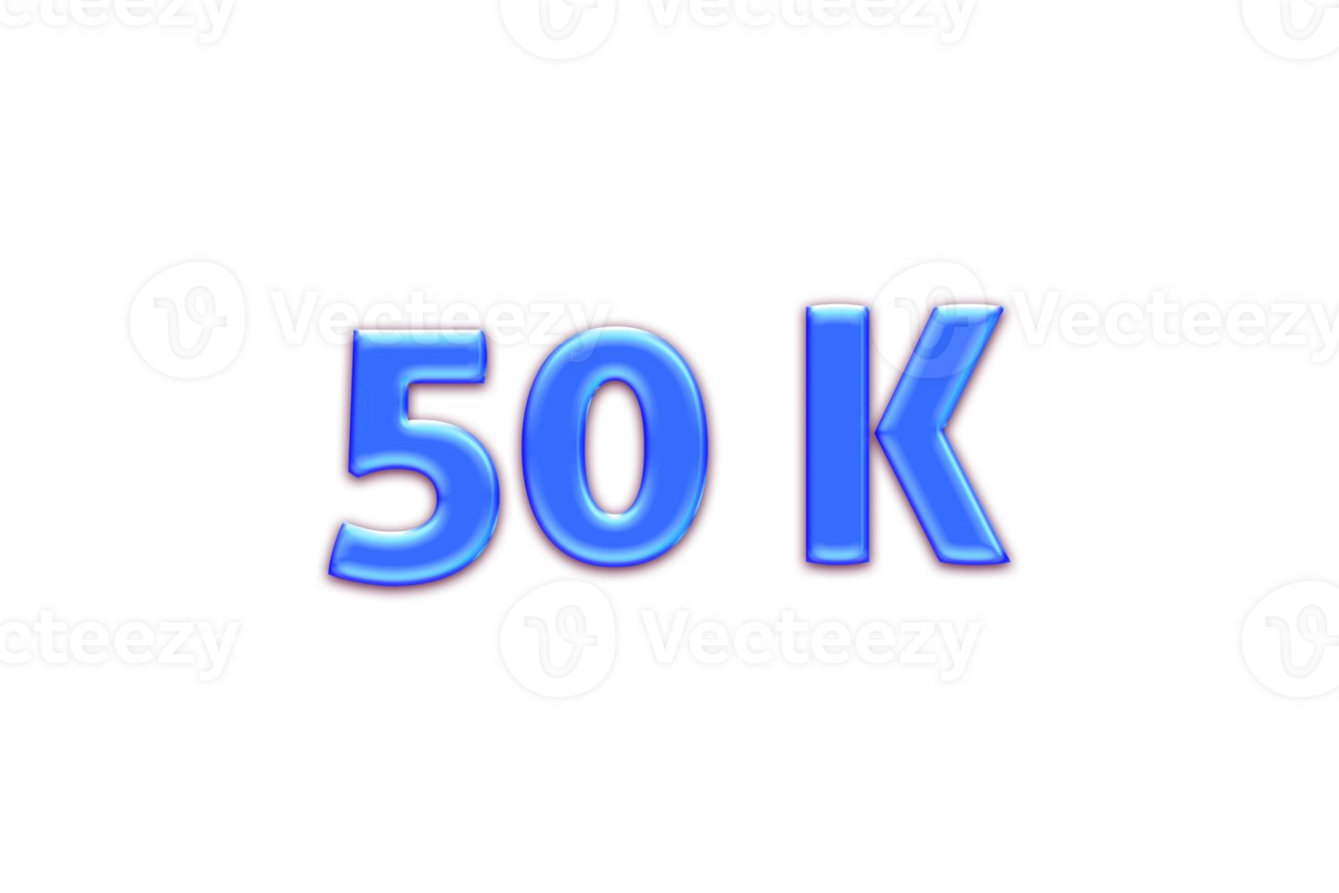 50 k subscribers celebration greeting Number with blue glosse  design png