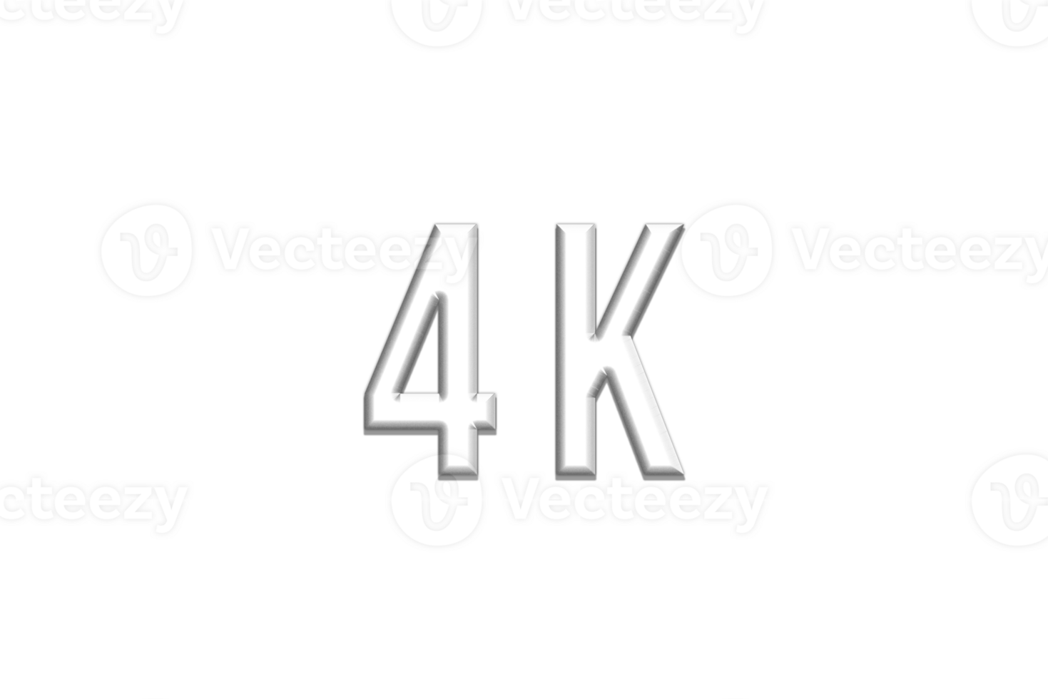 4 k subscribers celebration greeting Number with silver design png