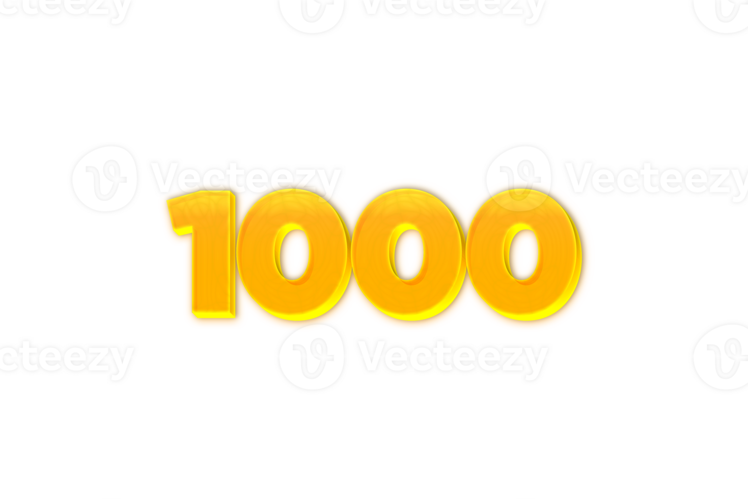 1000 subscribers celebration greeting Number with yellow design png