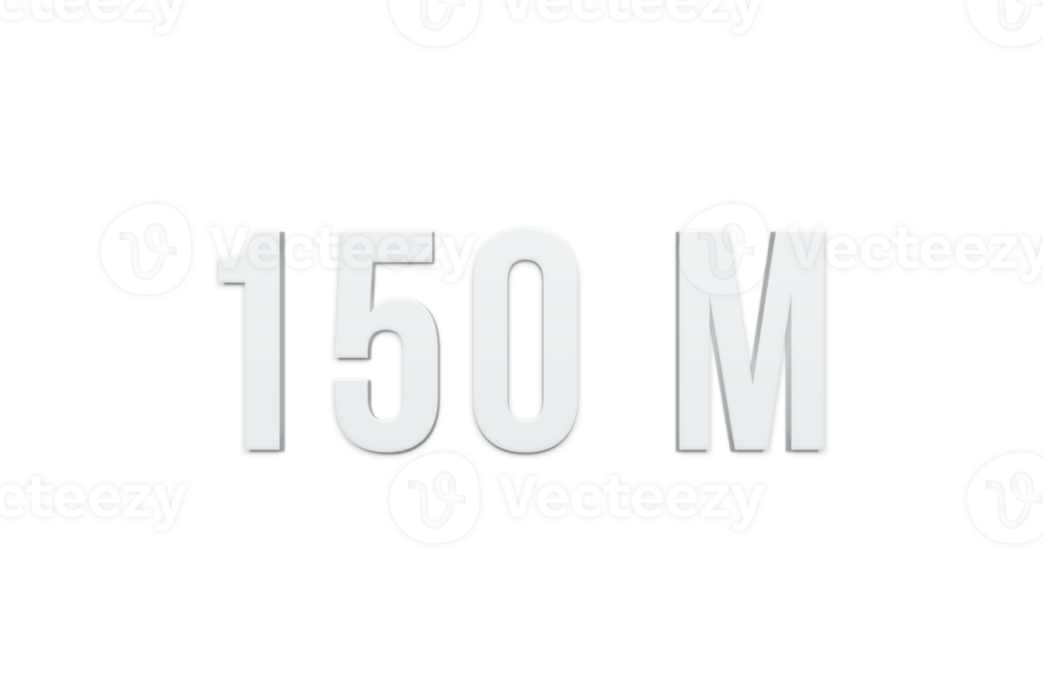 150 million subscribers celebration greeting Number with minimal design png