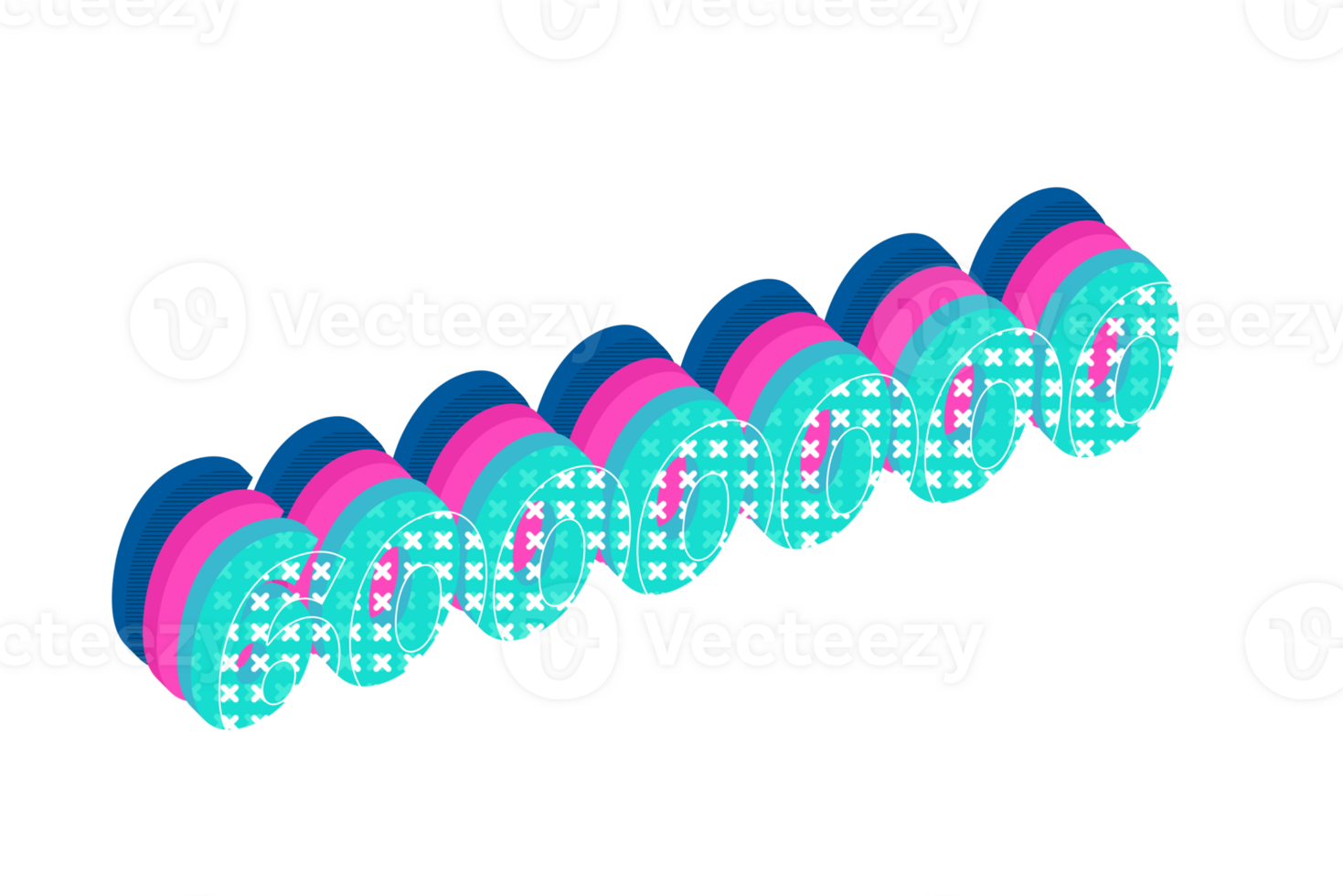 6000000 subscribers celebration greeting Number with multi layers design png