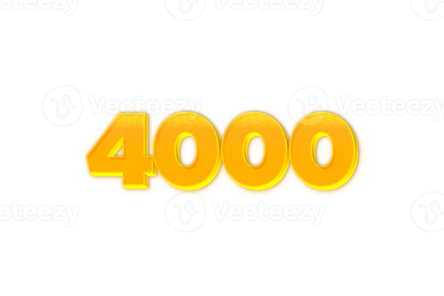 4000 subscribers celebration greeting Number with yellow design png