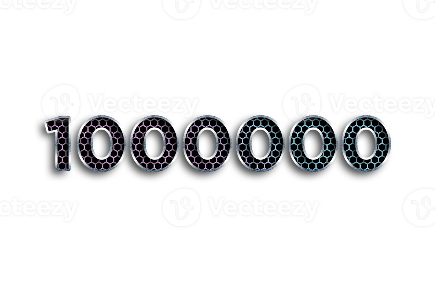 1000000 subscribers celebration greeting Number with net design png