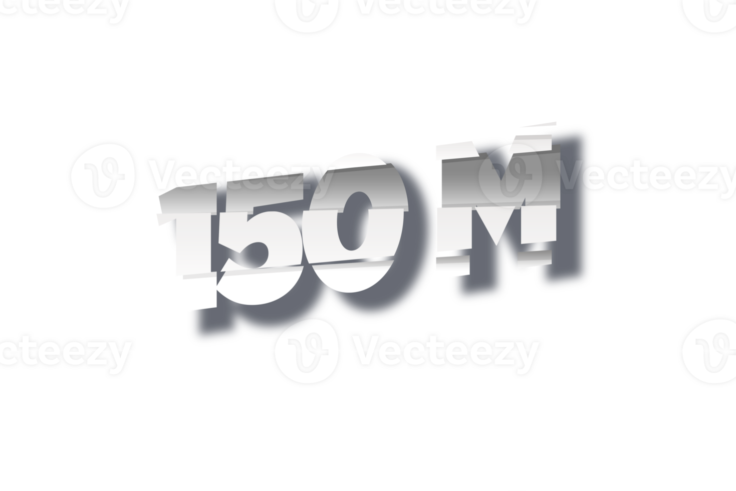 150 million subscribers celebration greeting Number with cutting design png