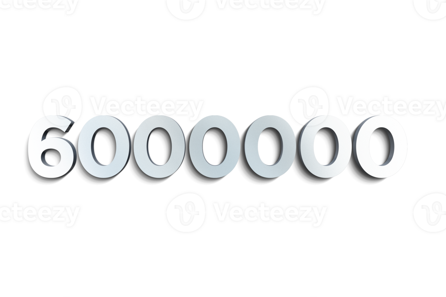 6000000 subscribers celebration greeting Number with steel design png