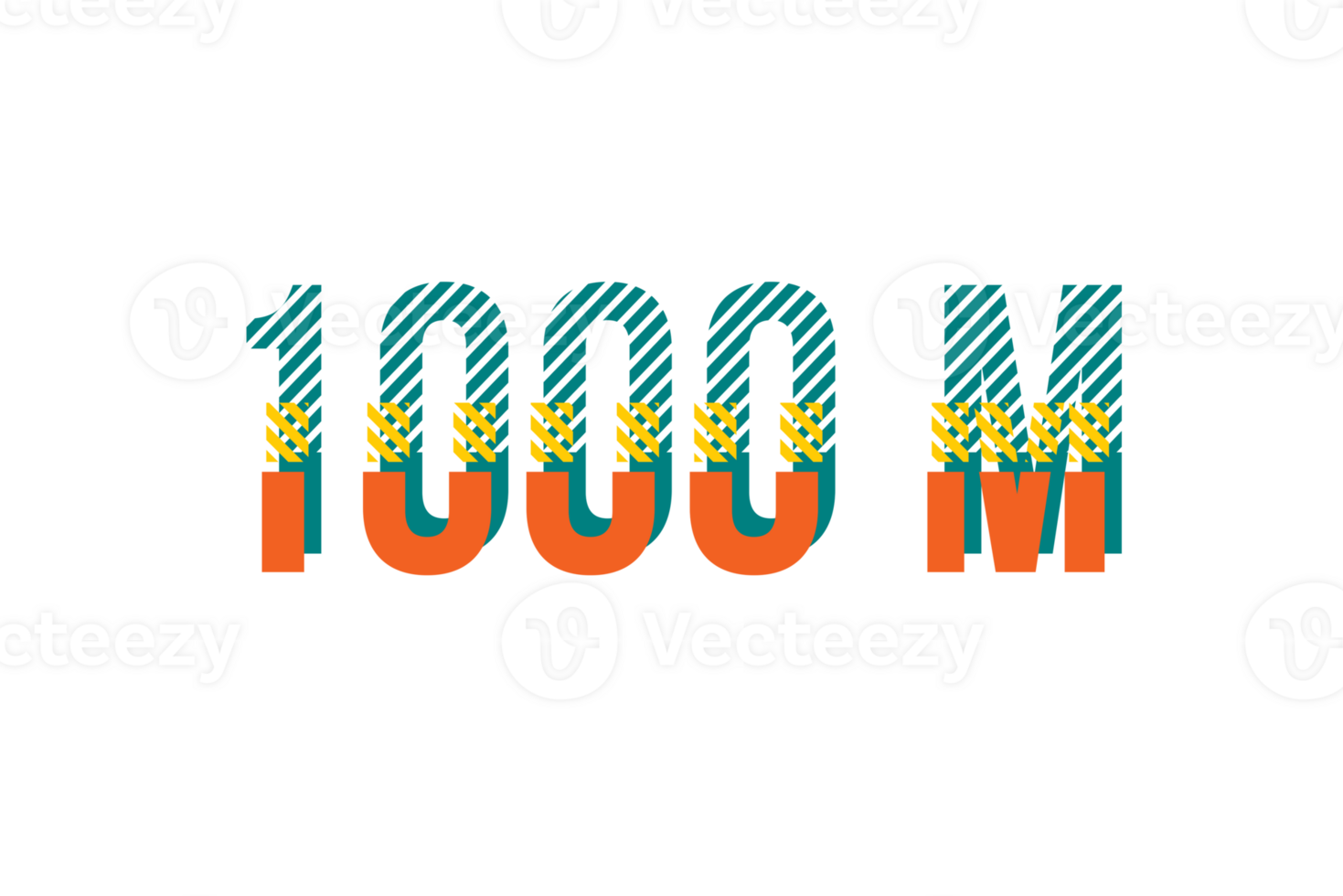 1000 million subscribers celebration greeting Number with strips design png