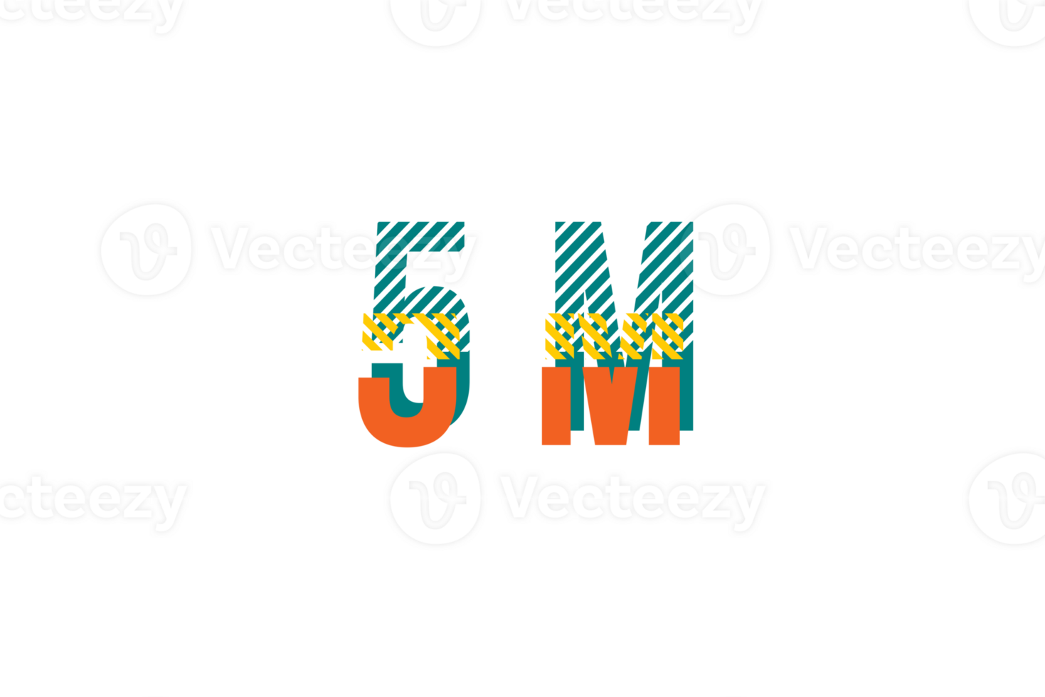5 million subscribers celebration greeting Number with strips design png