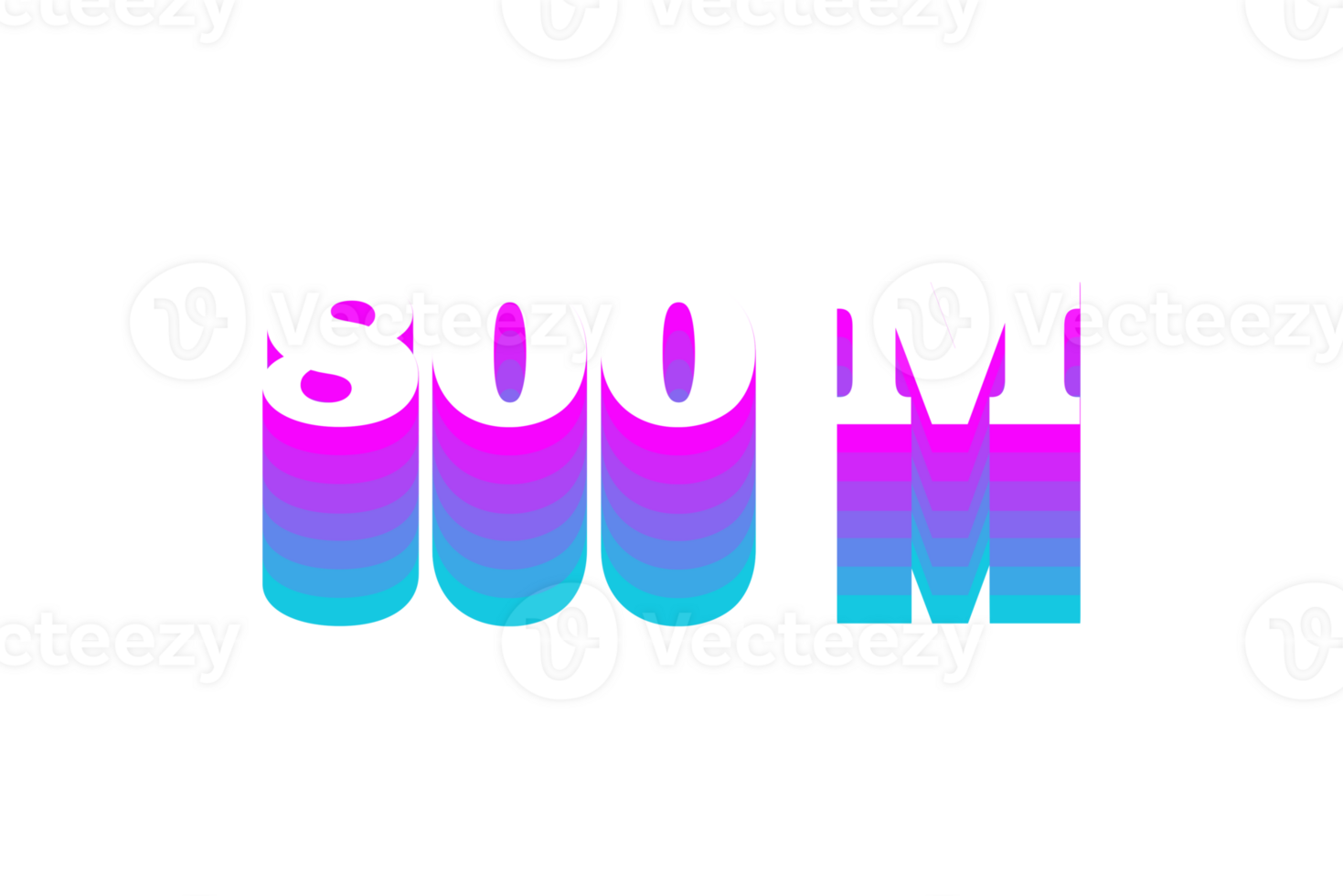 800 million subscribers celebration greeting Number with multi color design png