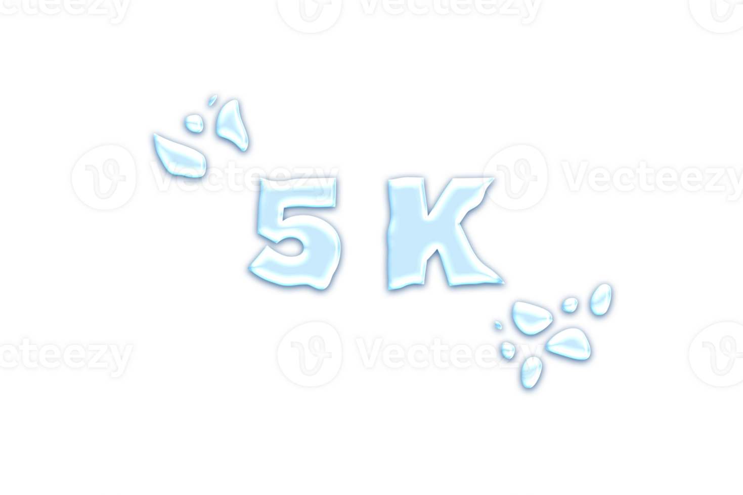 5 k subscribers celebration greeting Number with water design png