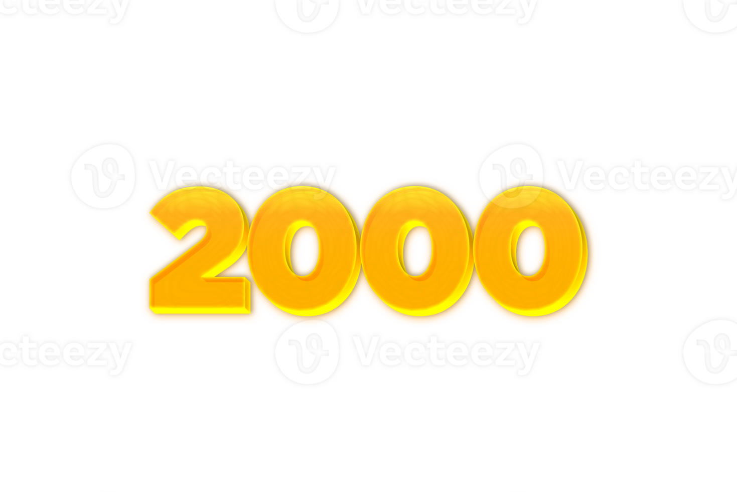 2000 subscribers celebration greeting Number with yellow design png