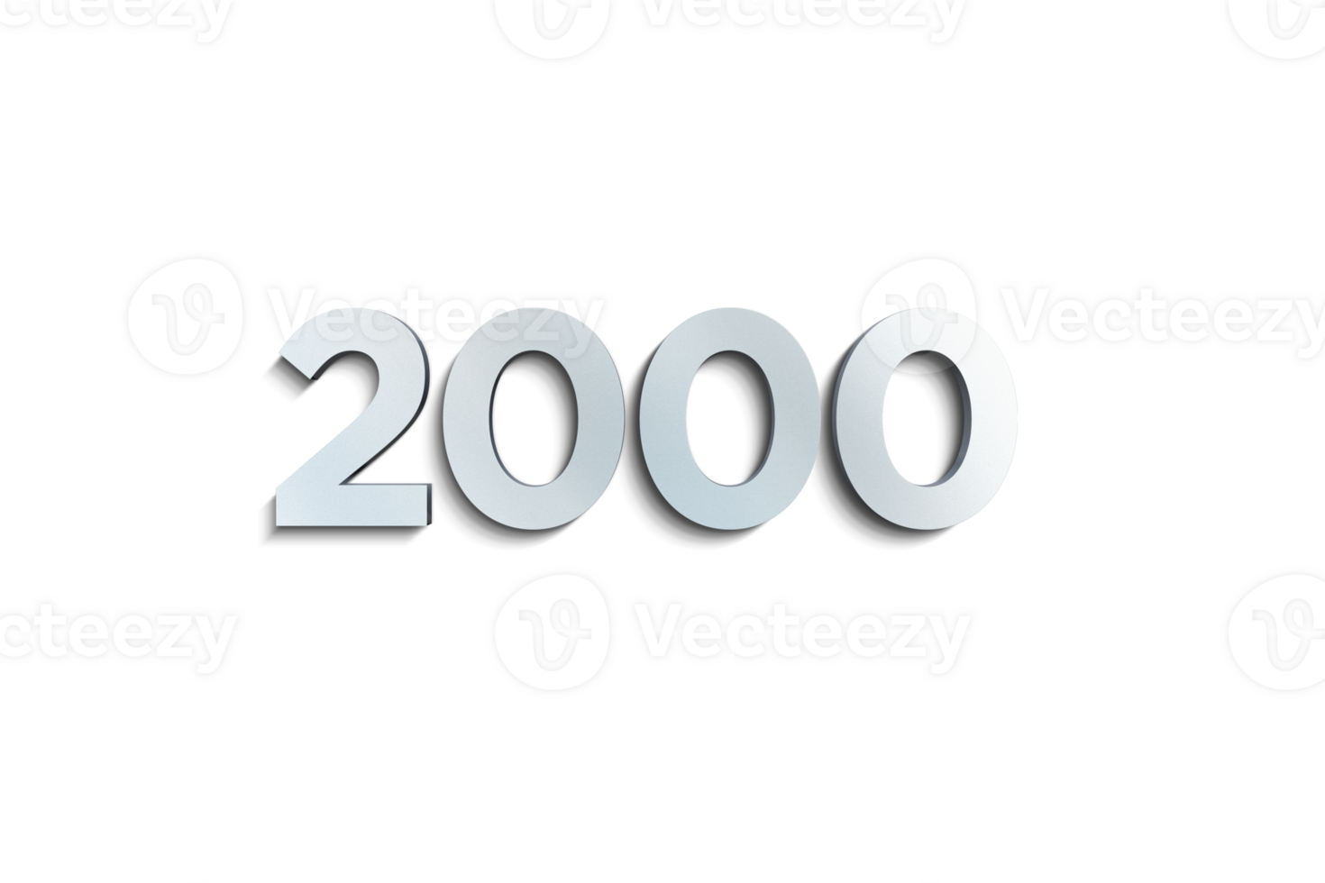 2000 subscribers celebration greeting Number with steel design png