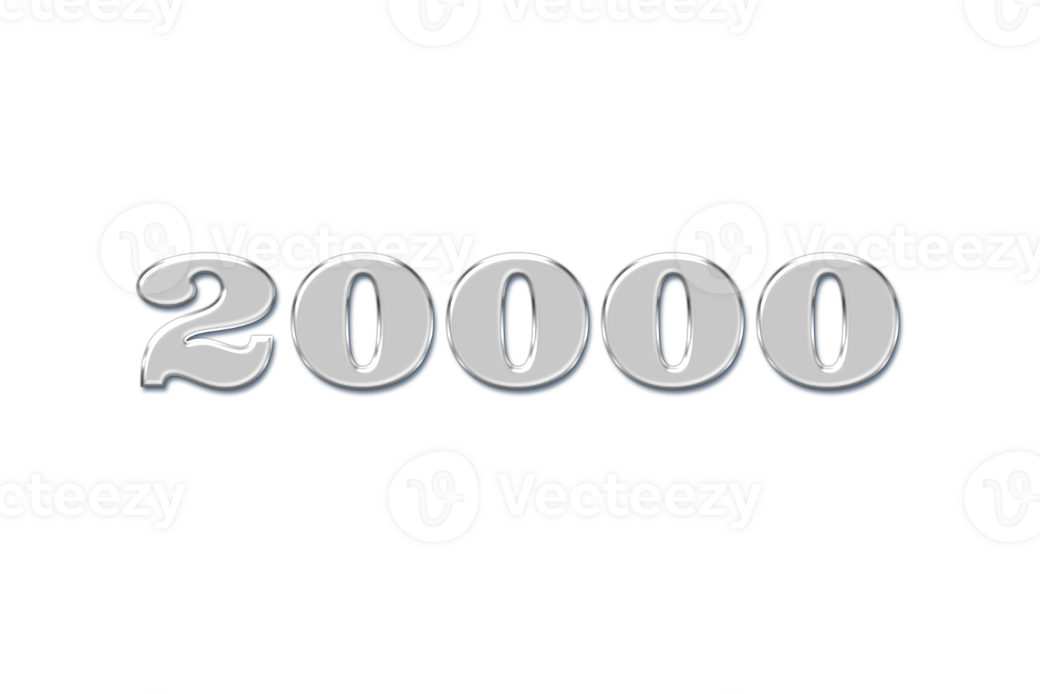20000 subscribers celebration greeting Number with glass design png