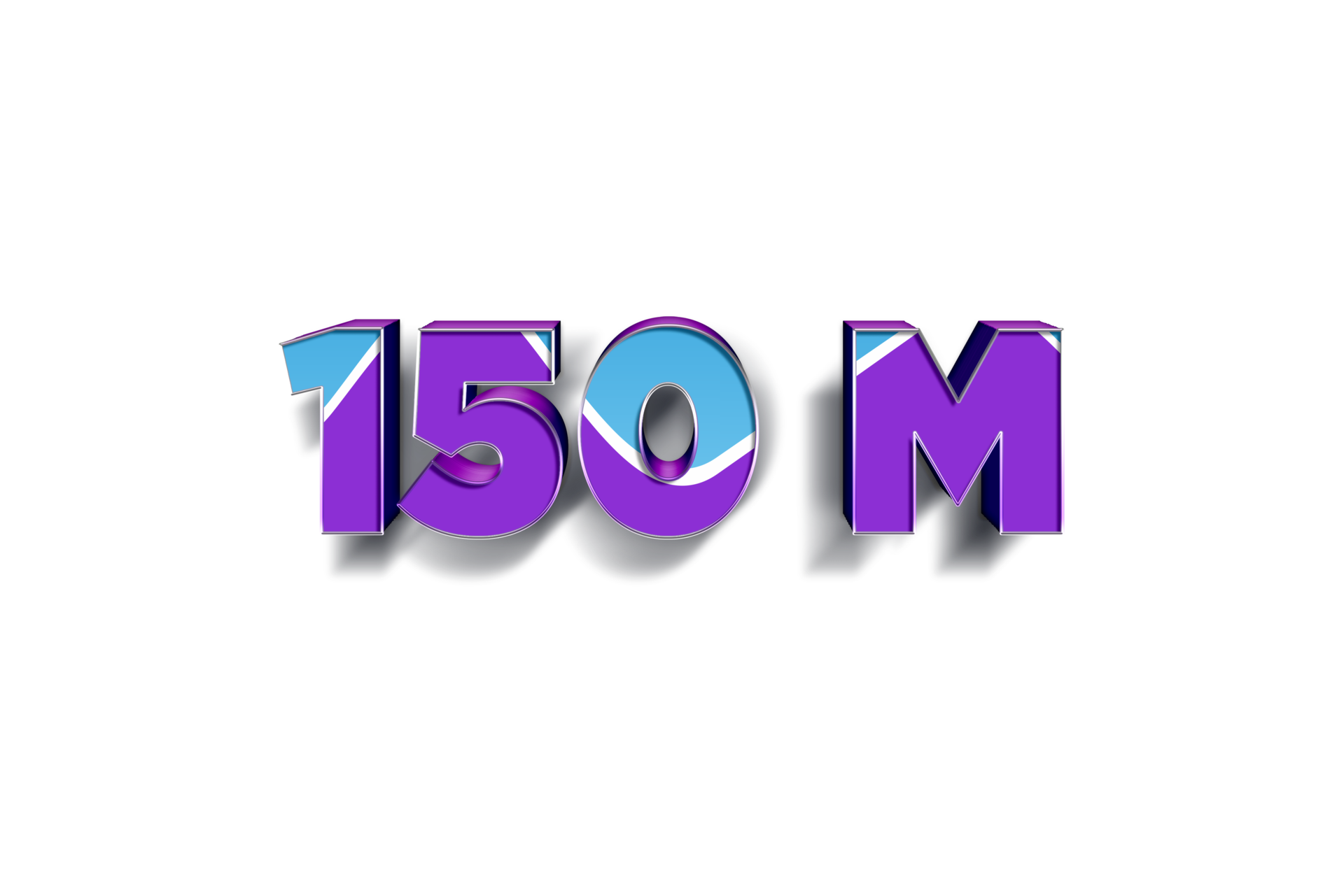 150-million-subscribers-celebration-greeting-number-with-blue-purple