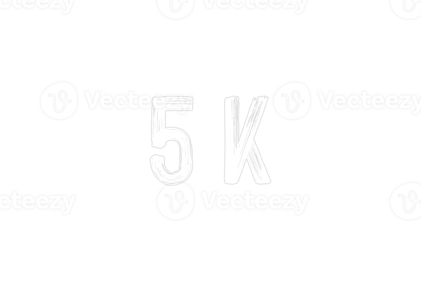 5 k subscribers celebration greeting Number with chalk design png