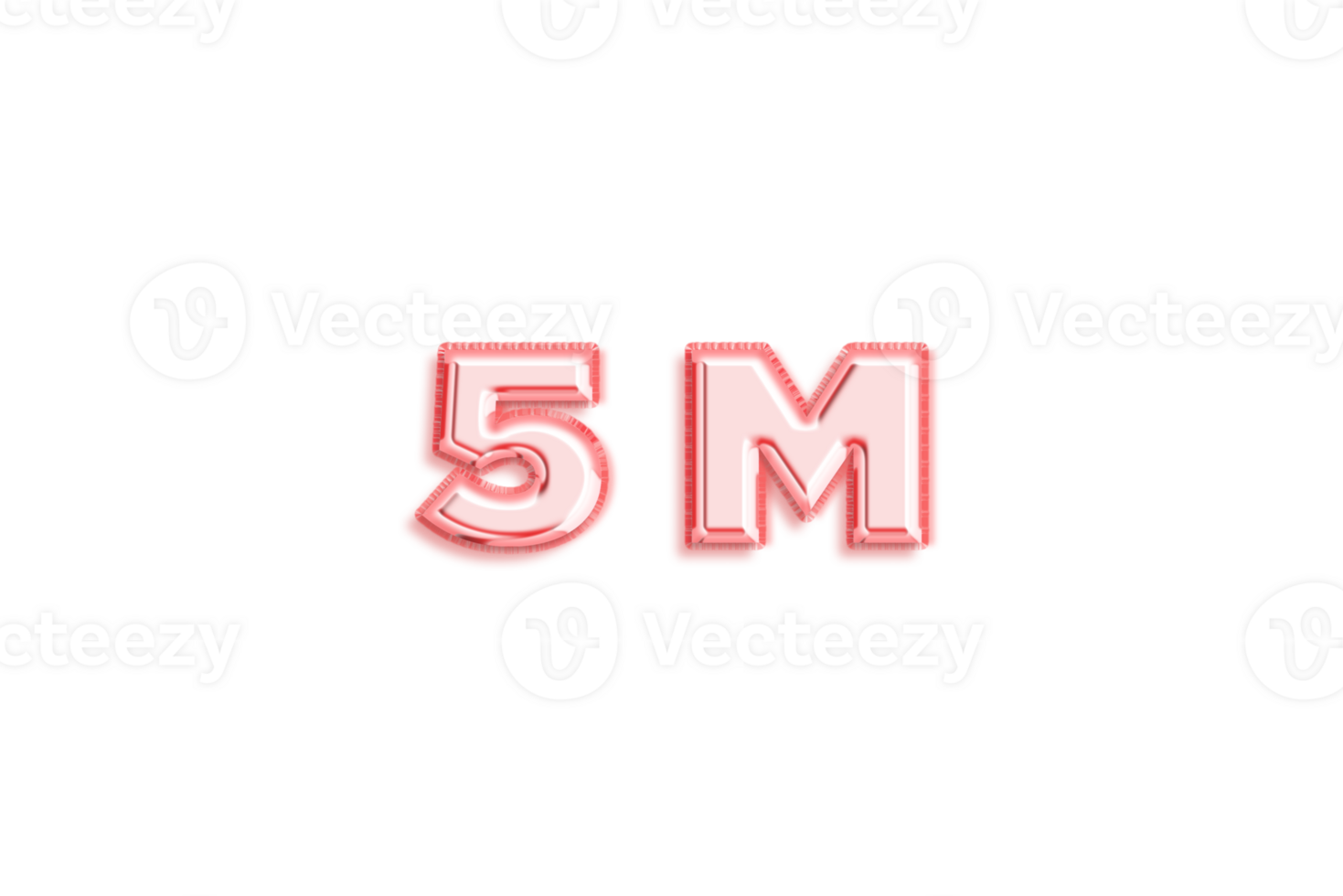 5 million subscribers celebration greeting Number with rose gold design png