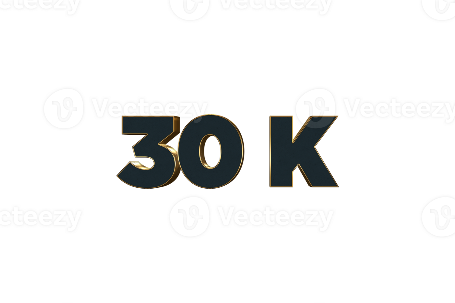30 k subscribers celebration greeting Number with luxury design png