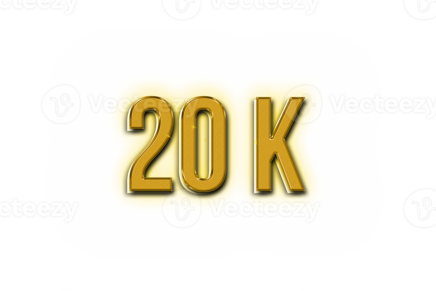 20 k subscribers celebration greeting Number with golden design png