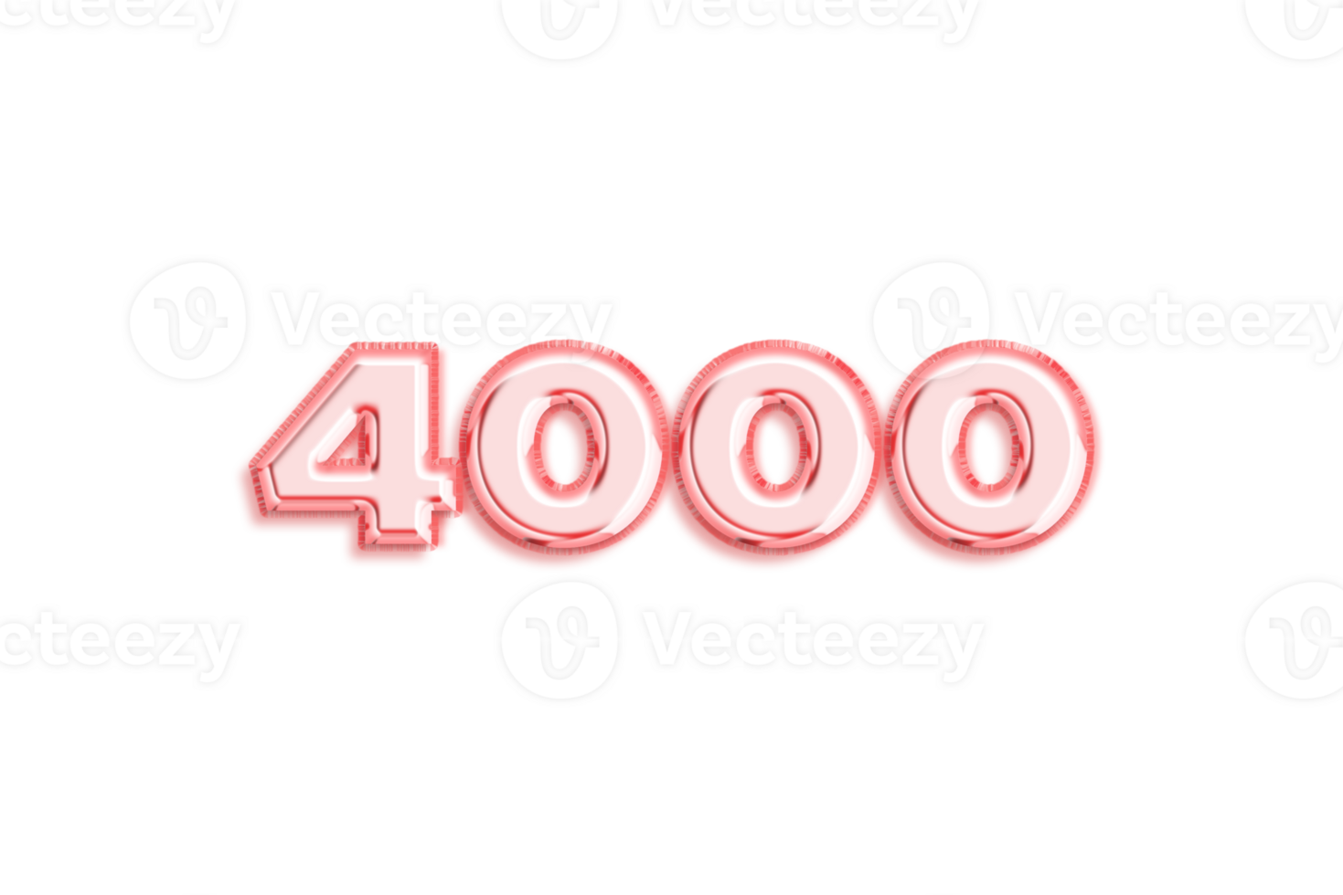 4000 subscribers celebration greeting Number with rose gold design png