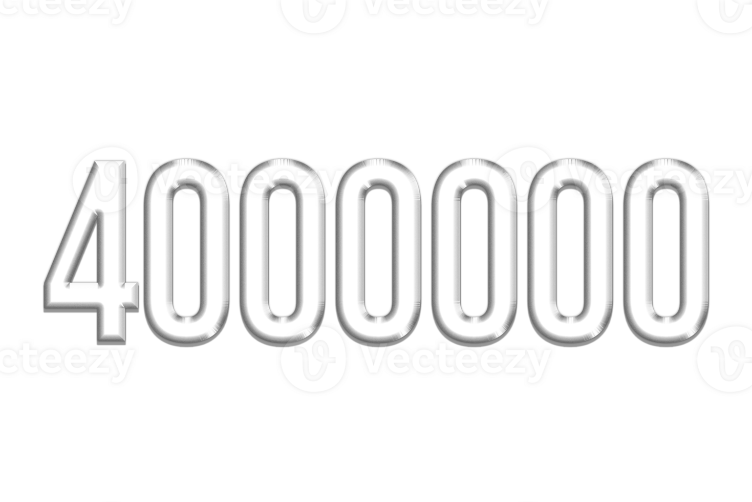 4000000 subscribers celebration greeting Number with silver design png