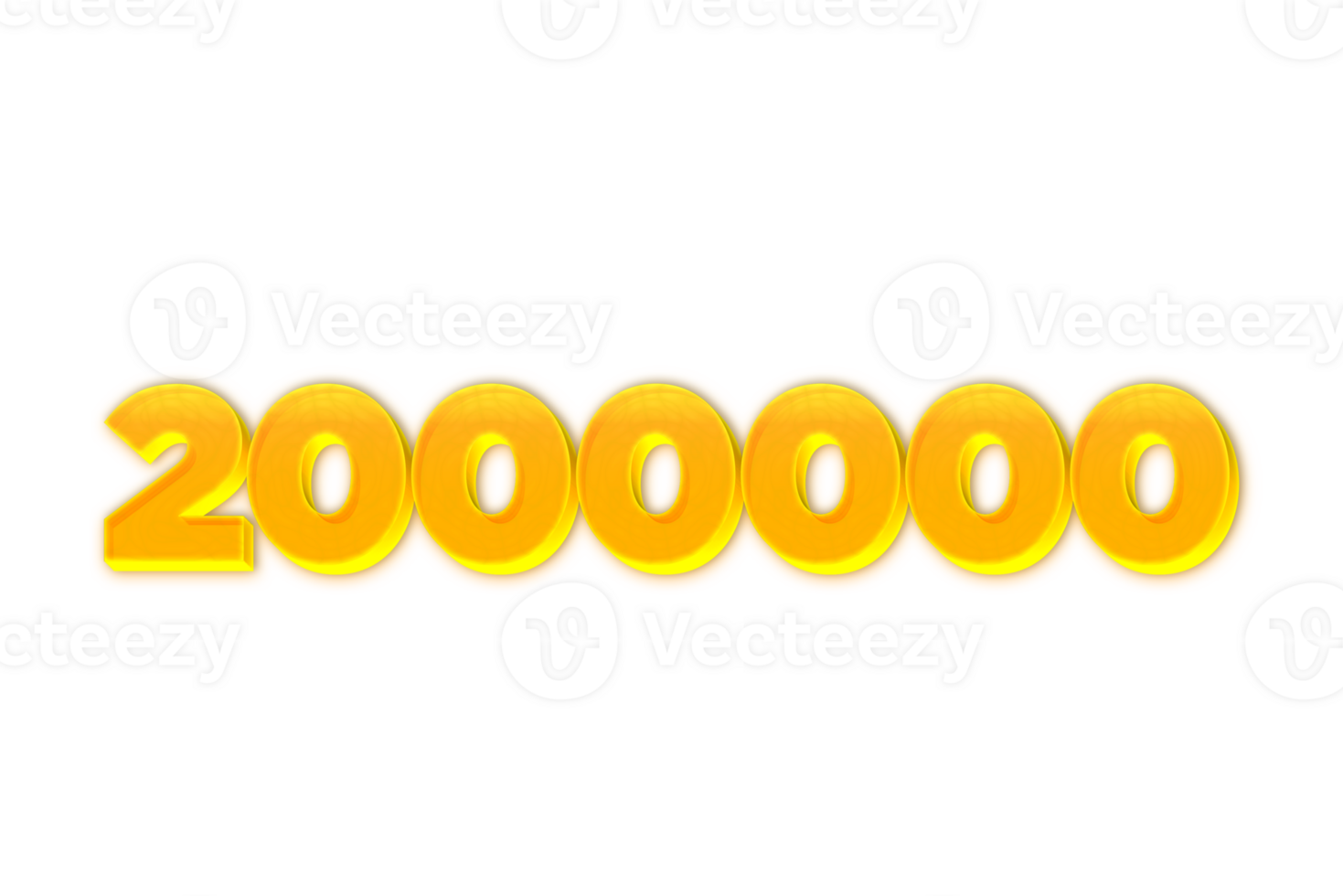 2000000 subscribers celebration greeting Number with yellow design png