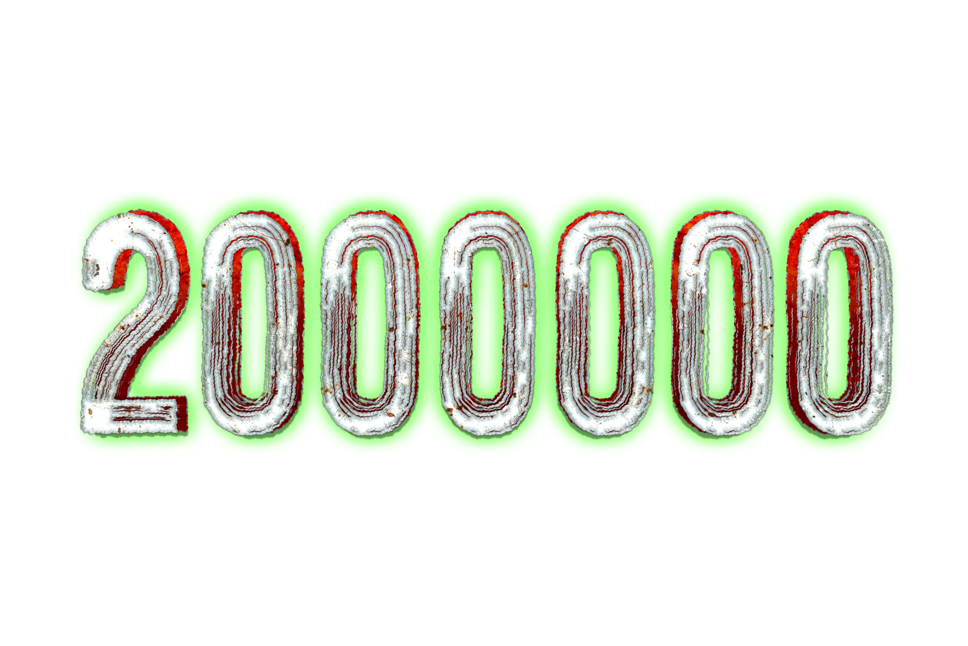 2000000 subscribers celebration greeting Number with horror design ...