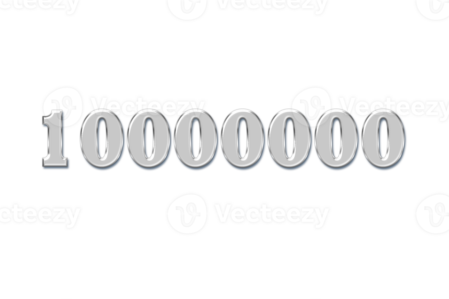 10000000 subscribers celebration greeting Number with glass design png