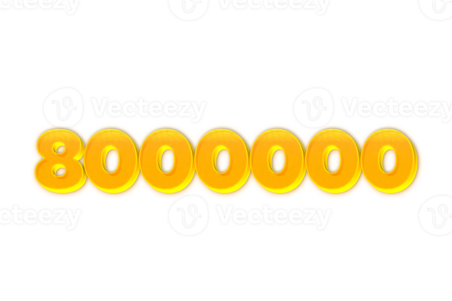 8000000 subscribers celebration greeting Number with yellow design png