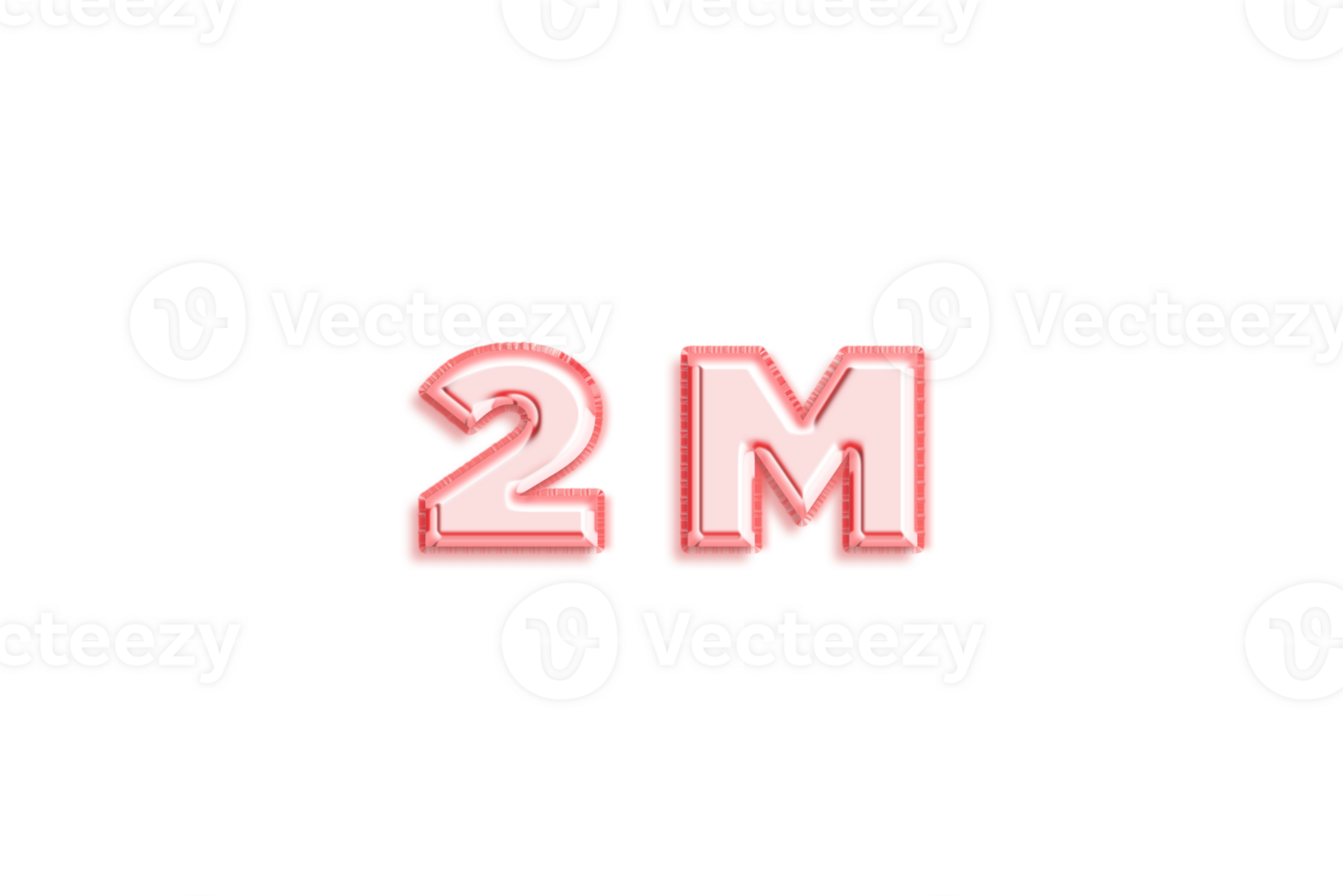 2 million subscribers celebration greeting Number with rose gold design png