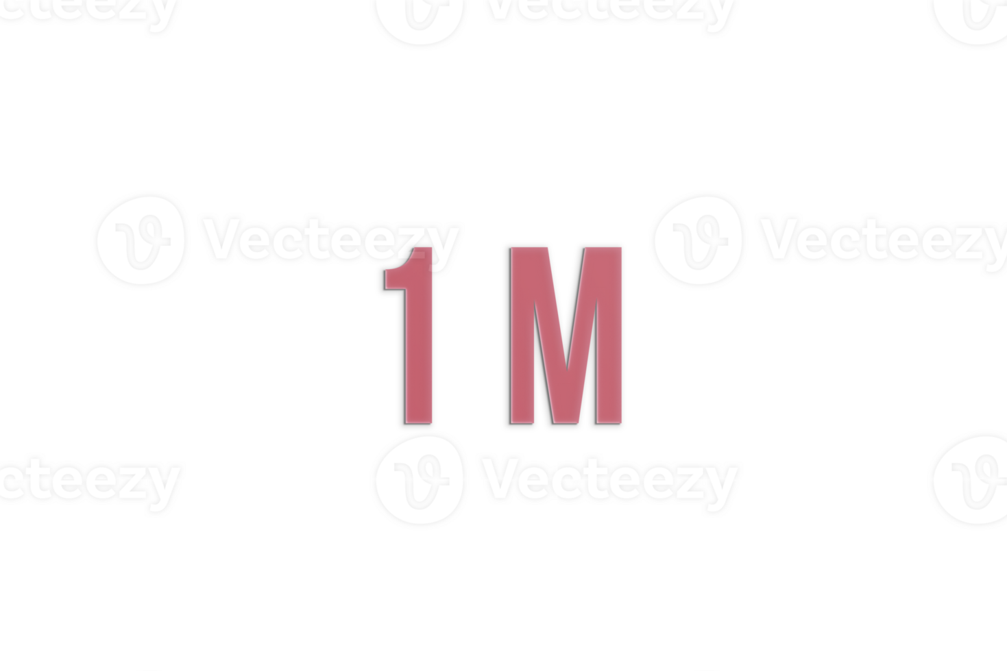 1 million subscribers celebration greeting Number with paper design png
