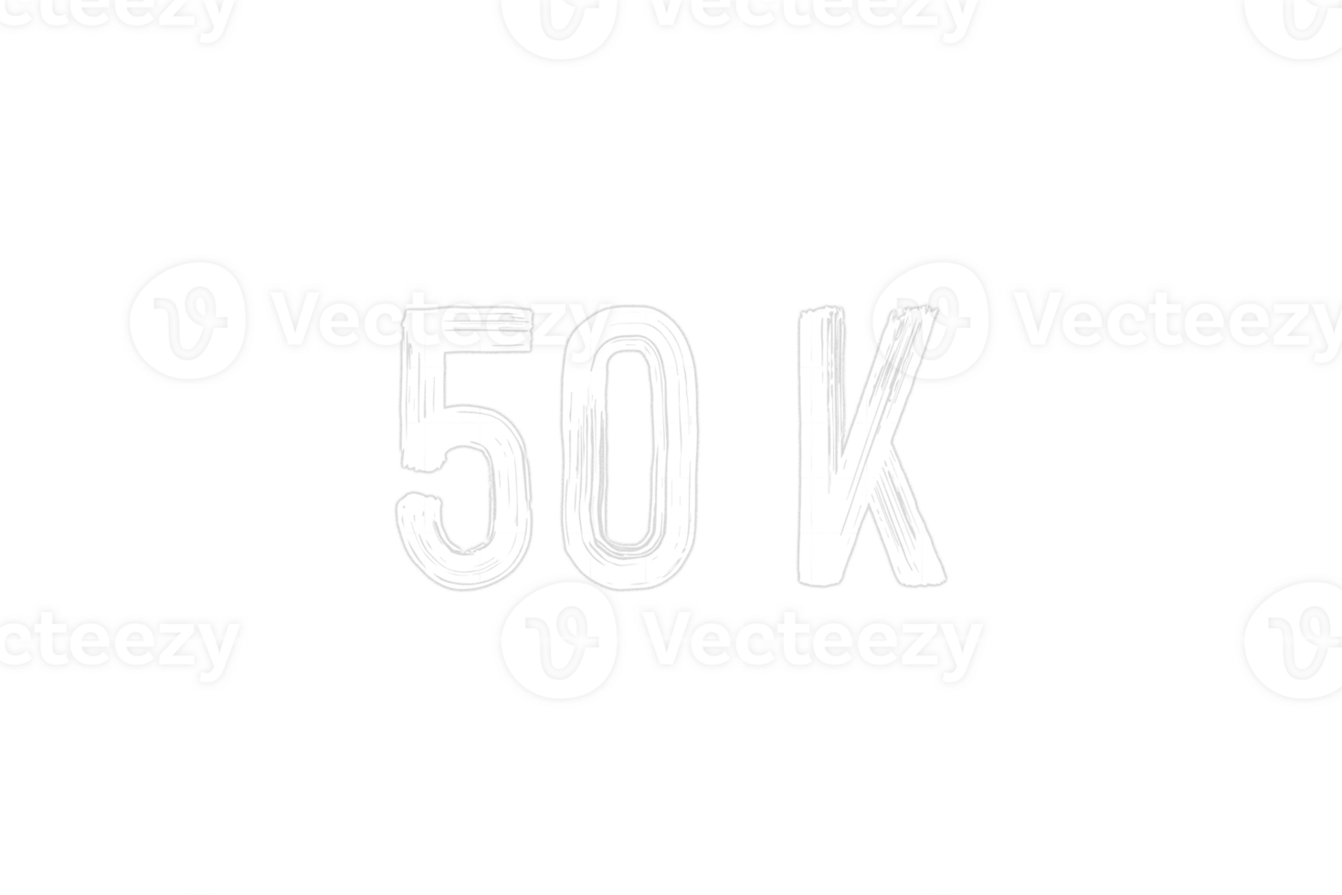 50 k subscribers celebration greeting Number with chalk design png