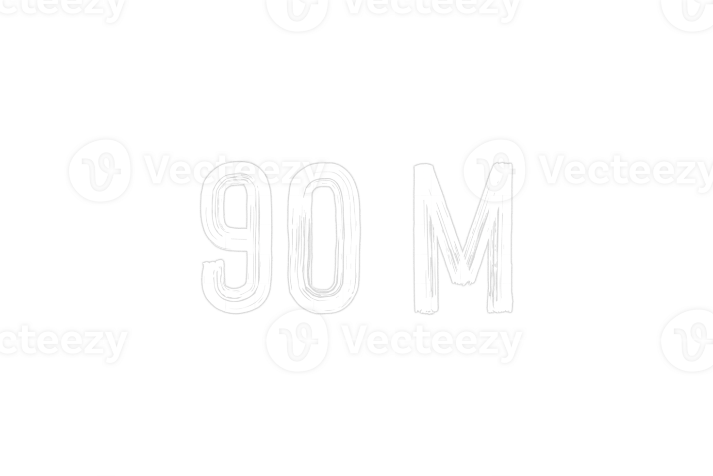 90 million subscribers celebration greeting Number with chalk design png
